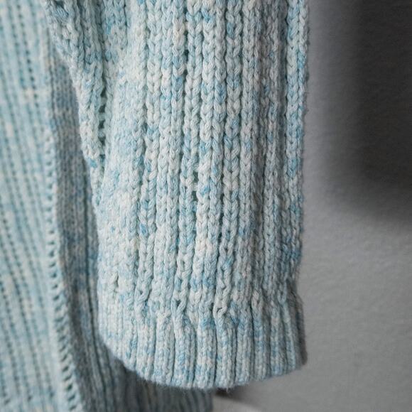 Talbots Cotton Open Knit Sweater Light Blue Plus 2X Soft Dressing - Picture 6 of 8